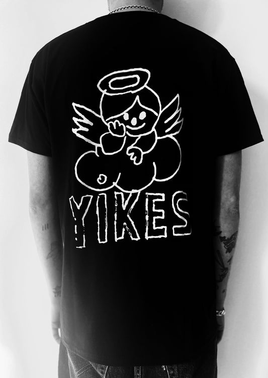 GLORY HOLE REC - YIKES ANGEL - BLACK T-SHIRT